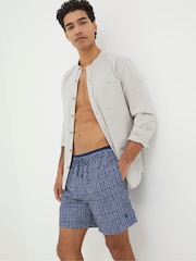 FatFace Blue Trevose Tile Print Swim Shorts - Image 1 of 4