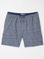 FatFace Blue Trevose Tile Print Swim Shorts - Image 4 of 4