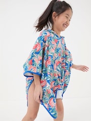 FatFace Blue Watermelon Towelling Poncho - Image 1 of 4