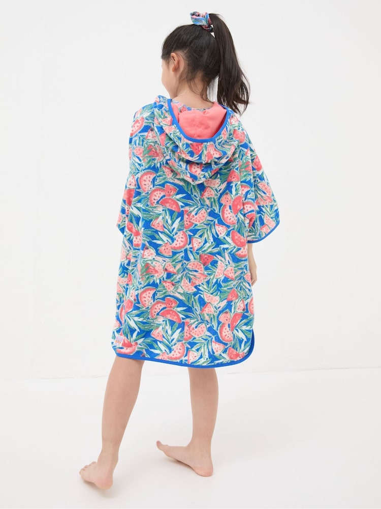 FatFace Blue Watermelon Towelling Poncho - Image 2 of 4