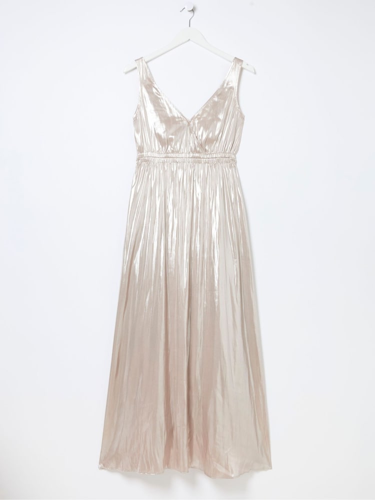 FatFace Silver Mimosa Metallic Maxi Dress - Image 6 of 6