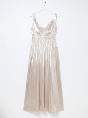 FatFace Silver Mimosa Metallic Maxi Dress - Image 7 of 7