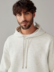 Light Grey Hooded Textured Overhead Hoodie - Image 1 of 8