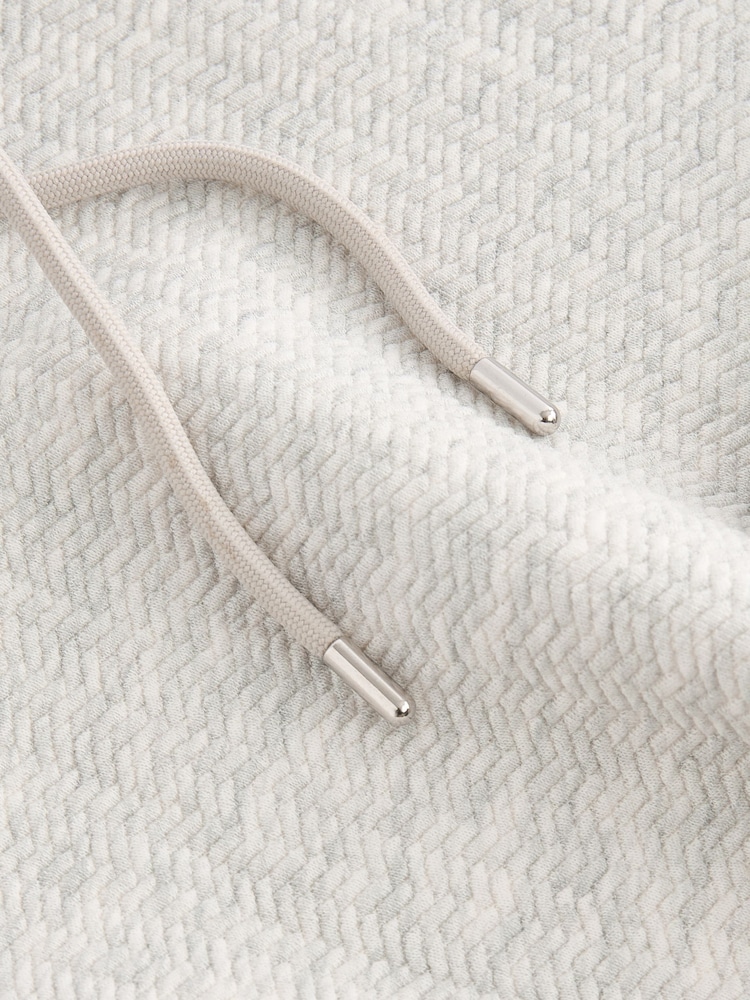 Light Grey Hooded Textured Overhead Hoodie - Image 8 of 8 Light Grey Hooded Textured Overhead Hoodie - Image 8 of 8
