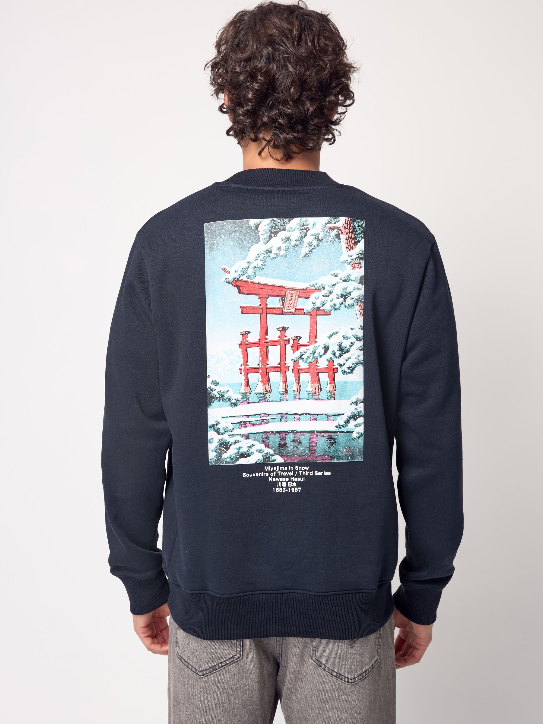 Buy Navy Blue Crew Sweatshirt Hokusai Christmas Sweatshirt from Next  Luxembourg