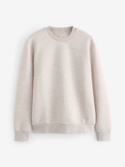 Ecru Natural Marl Crew Sweatshirt Premium Texture Crew Sweatshirt - Image 6 of 8