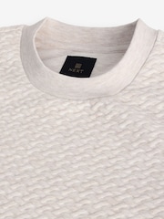 Ecru Natural Marl Crew Sweatshirt Premium Texture Crew Sweatshirt - Image 7 of 8