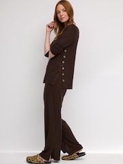 Chocolate Brown Maternity Wide Leg Trousers - Image 1 of 7