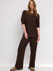 Chocolate Brown Maternity Wide Leg Trousers - Image 2 of 7
