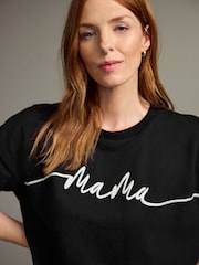 Black/Cream 100% Cotton Maternity Matching Sweat Set - Image 4 of 9