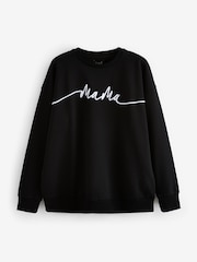 Black/Cream 100% Cotton Maternity Matching Sweat Set - Image 6 of 9