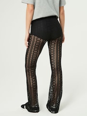 Black Lace Flared Trousers - Image 4 of 7