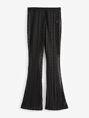 Black Lace Flared Trousers - Image 6 of 7