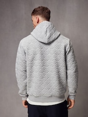 Mid Grey Hooded Textured Overhead Hoodie - Image 2 of 9