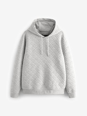 Mid Grey Hooded Textured Overhead Hoodie - Image 7 of 9