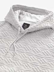 Mid Grey Hooded Textured Overhead Hoodie - Image 8 of 9