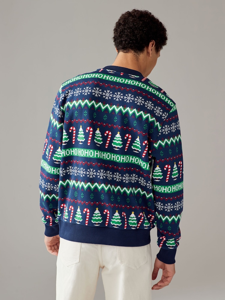 Blue/Green Christmas Crew Sweatshirt - Image 2 of 7