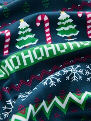 Blue/Green Christmas Crew Sweatshirt - Image 6 of 7