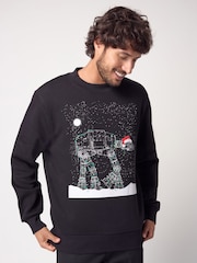 Black Crew Sweatshirt Star Wars ATAT Christmas Sweatshirt - Image 1 of 8