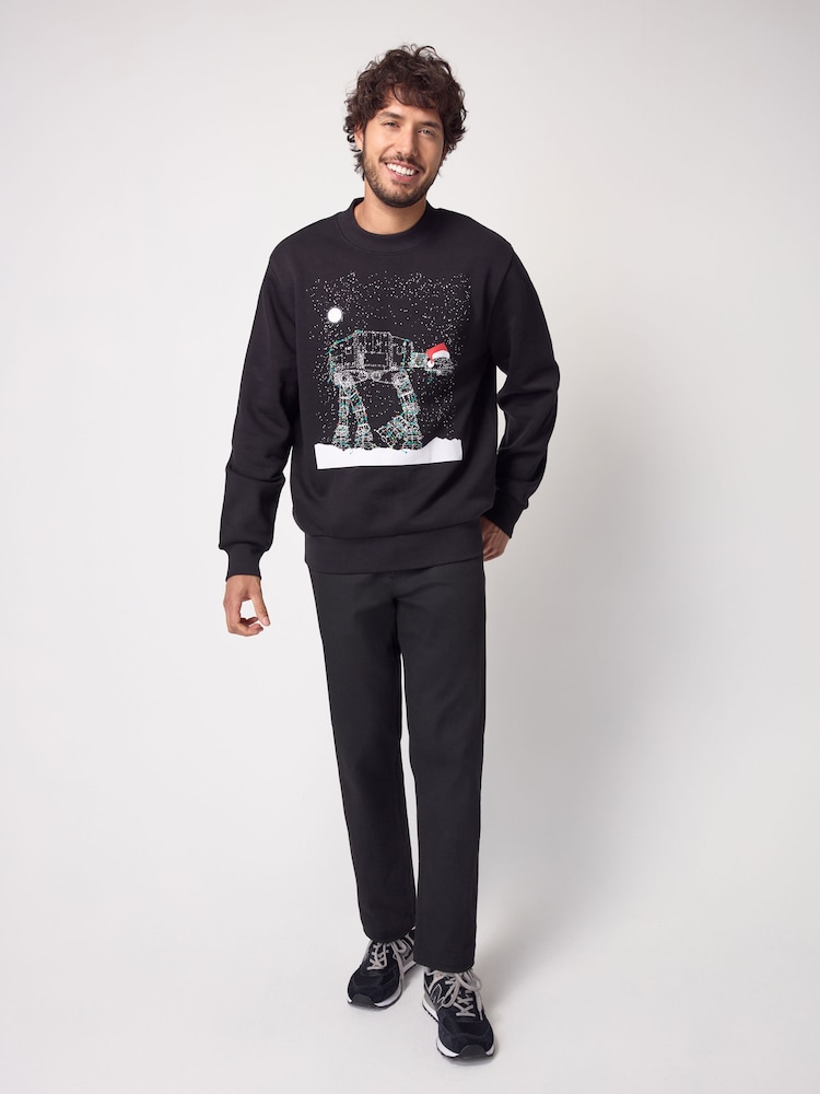Black Crew Sweatshirt Star Wars ATAT Christmas Sweatshirt - Image 2 of 8