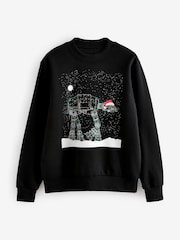 Black Crew Sweatshirt Star Wars ATAT Christmas Sweatshirt - Image 6 of 8