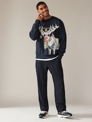 Grey/Navy Christmas Crew Sweatshirt - Image 2 of 7