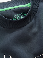 Grey/Navy Christmas Crew Sweatshirt - Image 6 of 7