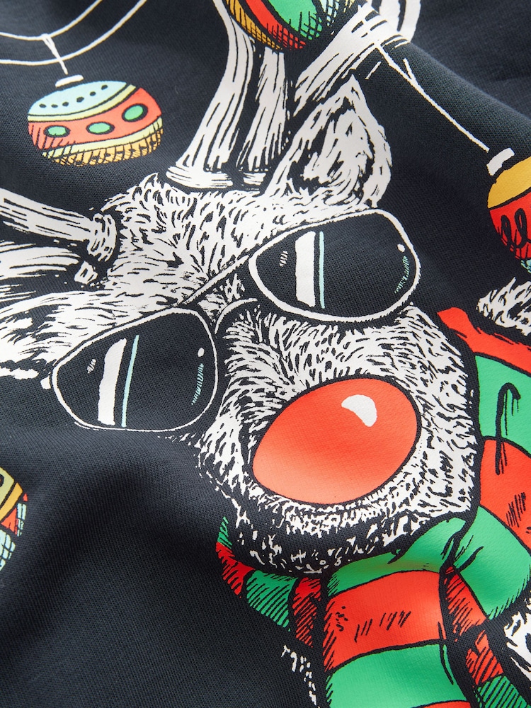 Grey/Navy Christmas Crew Sweatshirt - Image 7 of 7