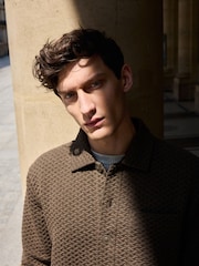 Mocha Brown Premium Textured Shacket - Image 3 of 9