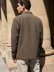Mocha Brown Premium Textured Shacket - Image 5 of 9