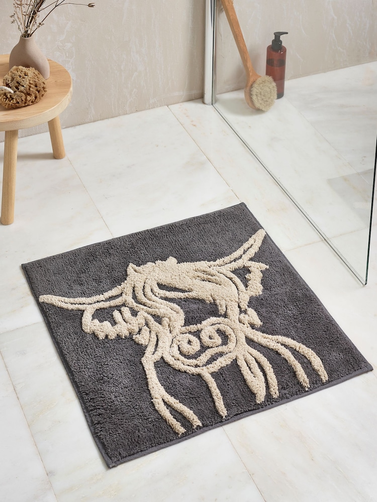 Grey Hamish 100% Cotton Shower Mat - Image 1 of 1