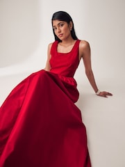 Red Summer Poplin Dress - Image 2 of 5