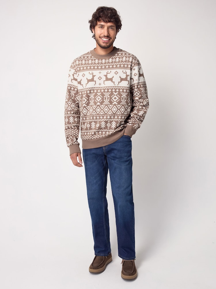 Natural 100% Cotton Christmas Crew Sweatshirt - Image 2 of 8