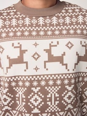 Natural 100% Cotton Christmas Crew Sweatshirt - Image 4 of 8