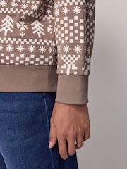 Natural 100% Cotton Christmas Crew Sweatshirt - Image 5 of 8