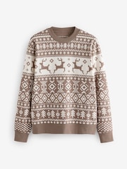 Natural 100% Cotton Christmas Crew Sweatshirt - Image 6 of 8