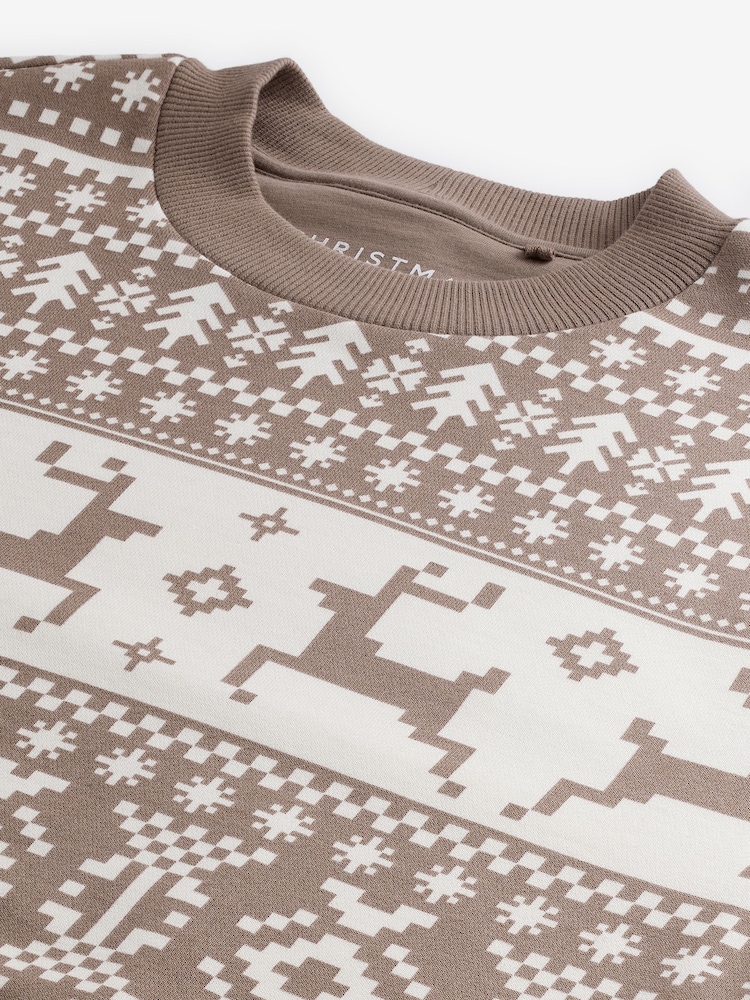 Natural 100% Cotton Christmas Crew Sweatshirt - Image 8 of 8