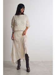 Cream Lace Maxi Skirt - Image 1 of 7