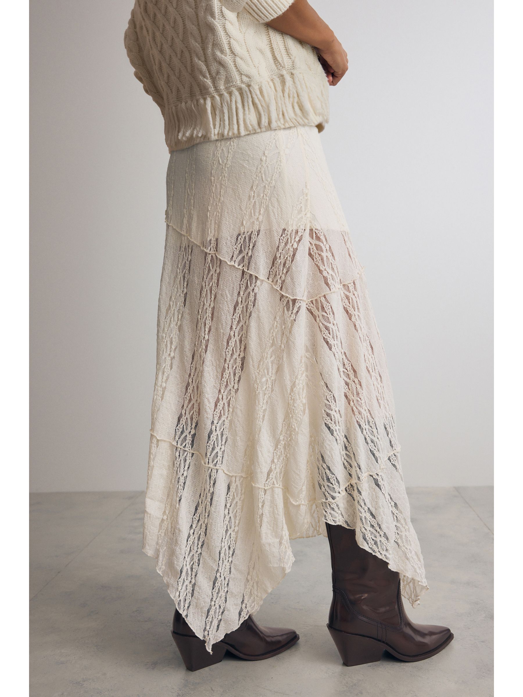 Buy Cream Lace Maxi Skirt from Next USA