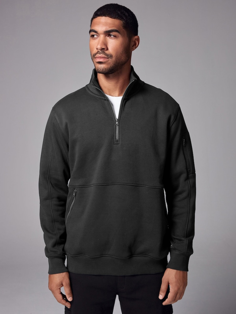 Slate Grey Utility Blue Sweat Top - Image 1 of 8