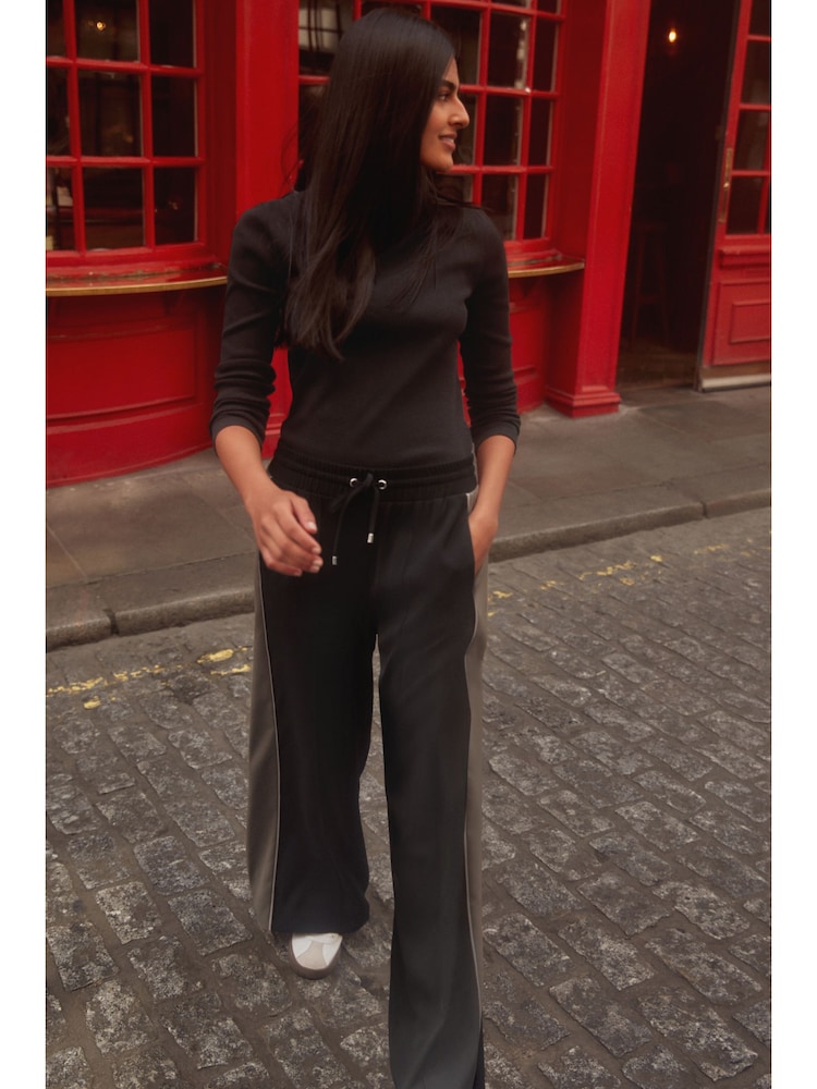 Black Side Stripe Track Trousers - Image 1 of 7