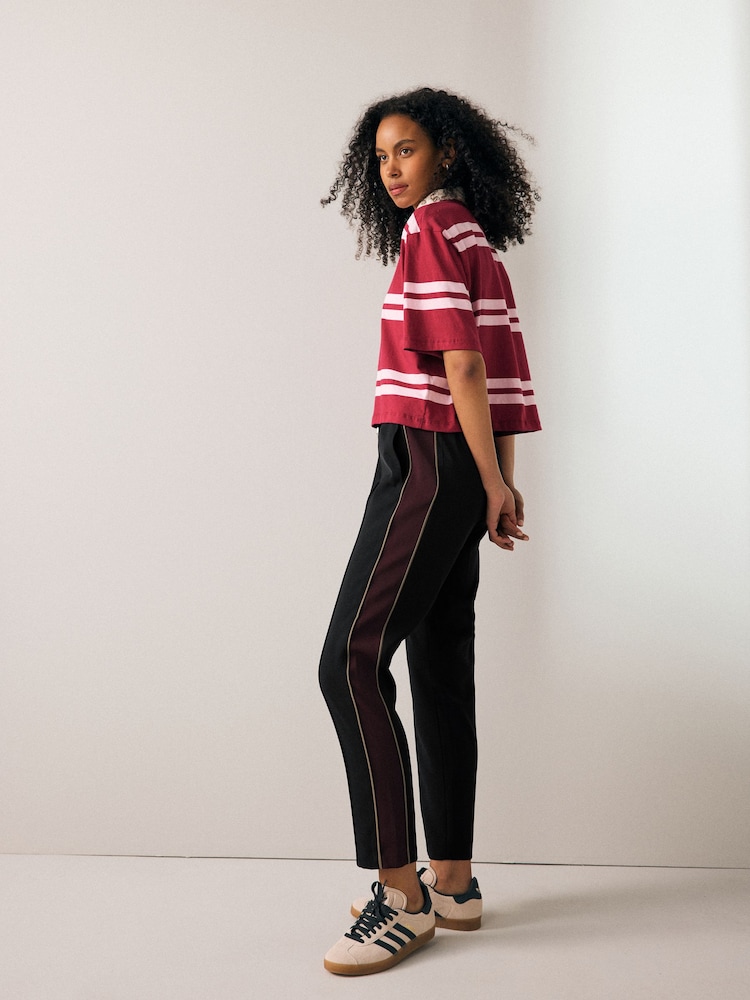 أسود - Tapered Track Pant Trousers - صورة 1 من 3