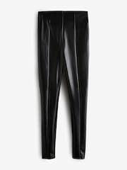 Black PU Faux Leather Leggings - Image 5 of 6