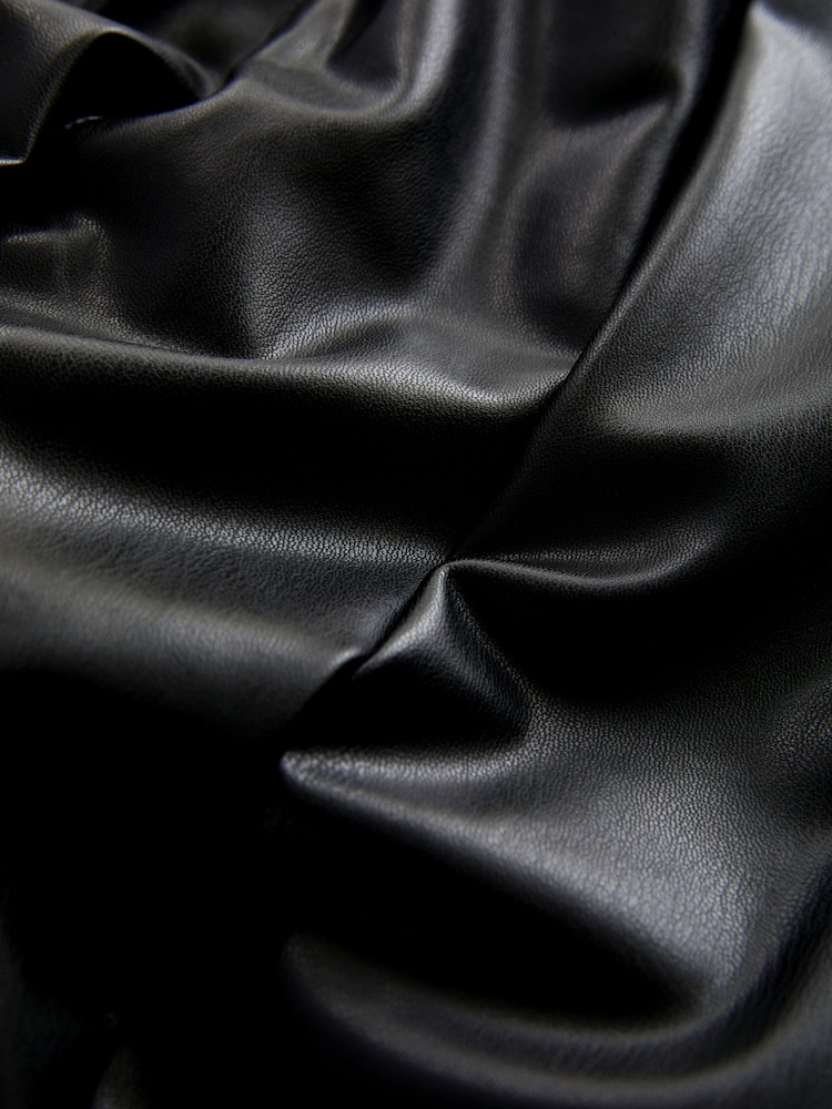 Black PU Faux Leather Leggings - Image 6 of 6