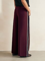 Burgundy Red Side Stripe Track Trousers - Image 2 of 5