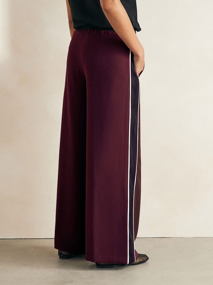 Burgundy Red Side Stripe Track Trousers - Image 2 of 5