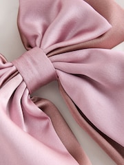 Pink Satin Bow Clip - Image 2 of 4