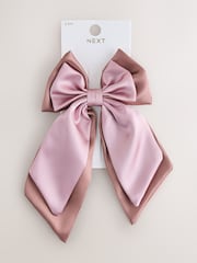 Pink Satin Bow Clip - Image 3 of 4