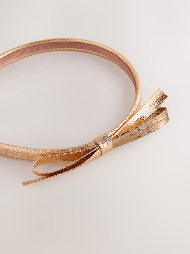 Rose Gold Metallic Bow Aliceband - Image 1 of 4
