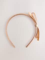 Rose Gold Metallic Bow Aliceband - Image 2 of 4